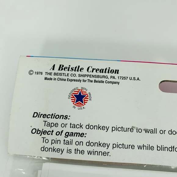 Vintage Beistle Pin The Tail On The Donkey Game 1976 NIP NOS - Picture 6 of 7
